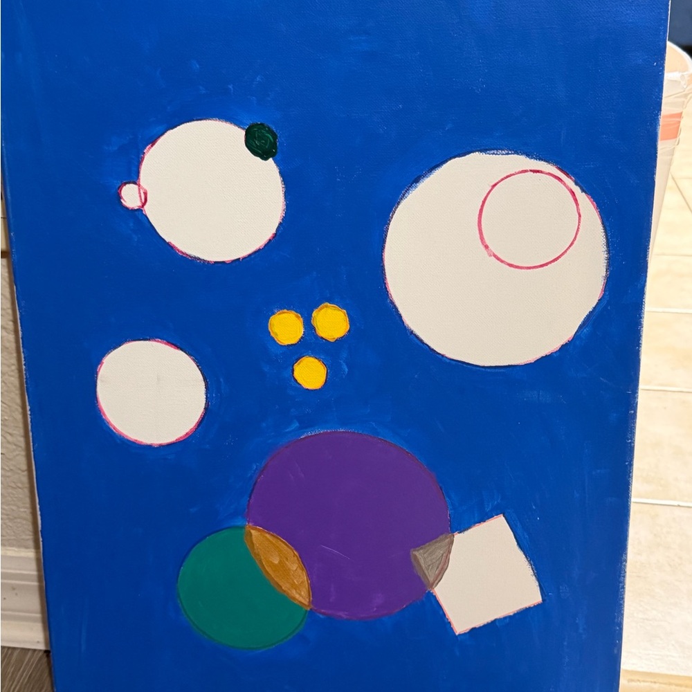 Abstract Blue Canvas with Geometric Shapes